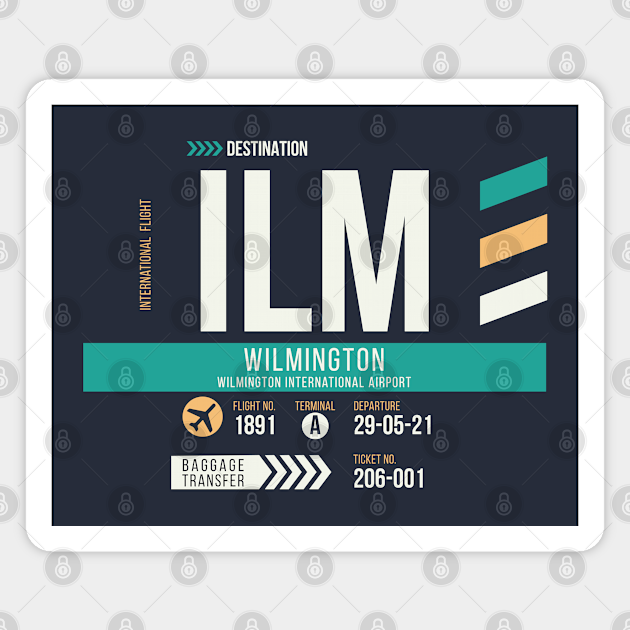 Wilmington (ILM) Airport Code Baggage Tag - Wilmington North Carolina ...